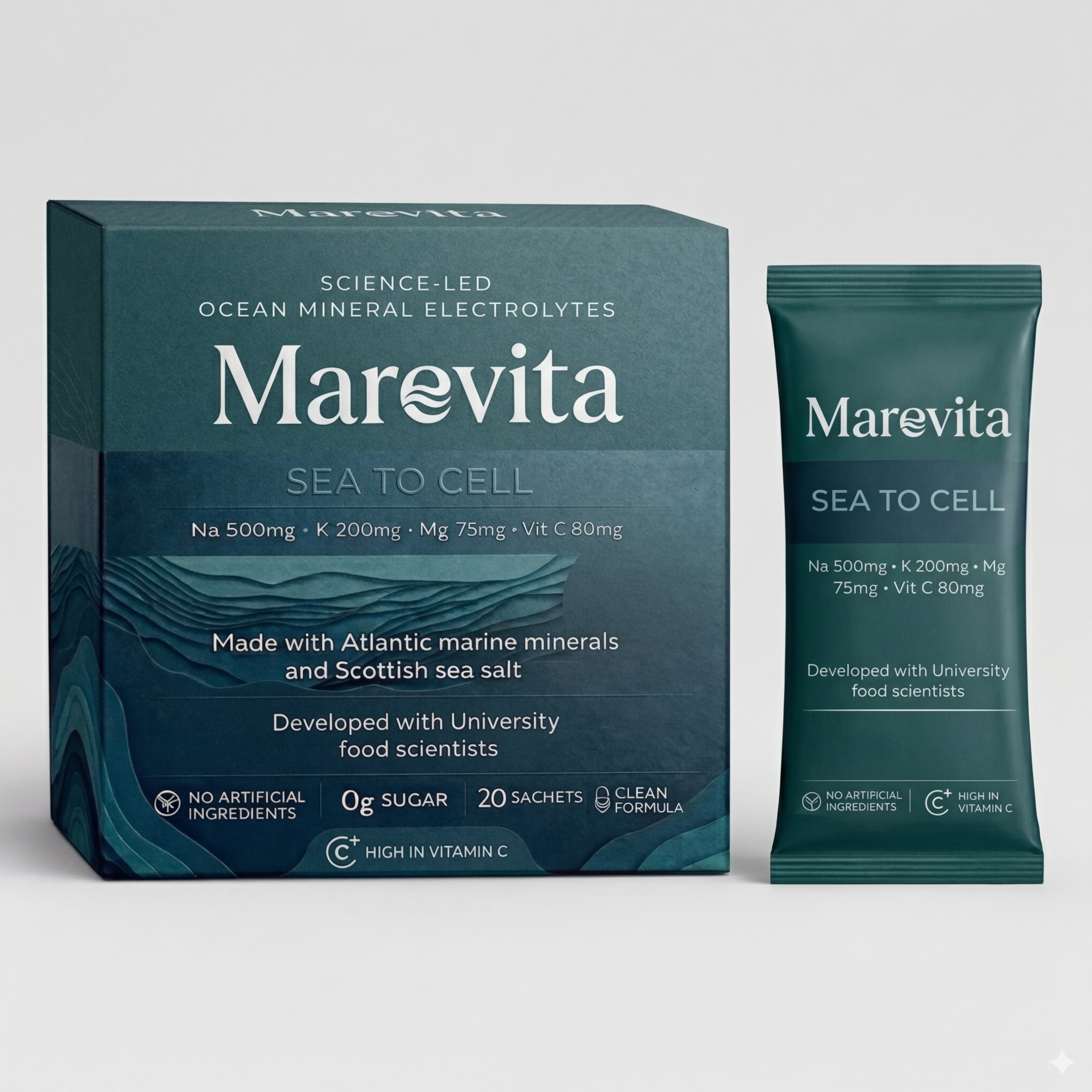 Marevita Element 01 — premium ocean mineral electrolyte sachets